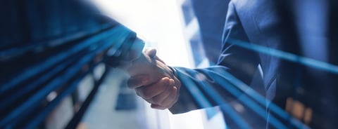 Businessmen making handshake with partner, greeting, dealing, merger and acquisition, business cooperation concept