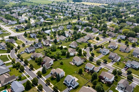 Residential neighborhood in suburban